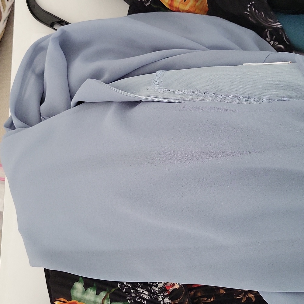 Elegant Cornflower Blue Ruffle Halter Dress Birdy Grey - Picture 9 of 9